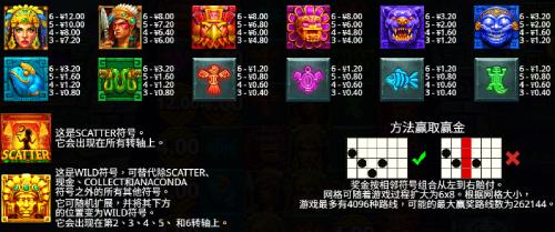 巨蟒秘宝游戏赔付表
